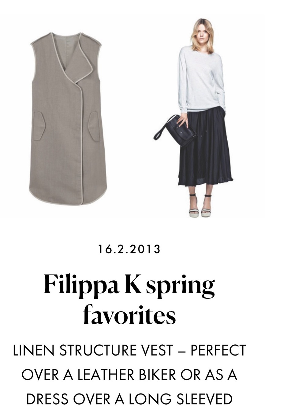 Flippa K Scandinave Sleeveless Taupe Linen-Blend Trench Vest Size S/M